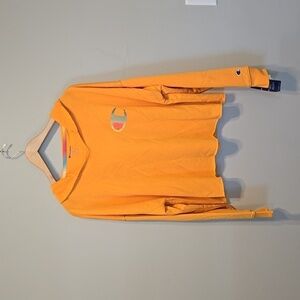 NWT Champion Women Capri Orange Campus French Terry pullover with hood sz XL